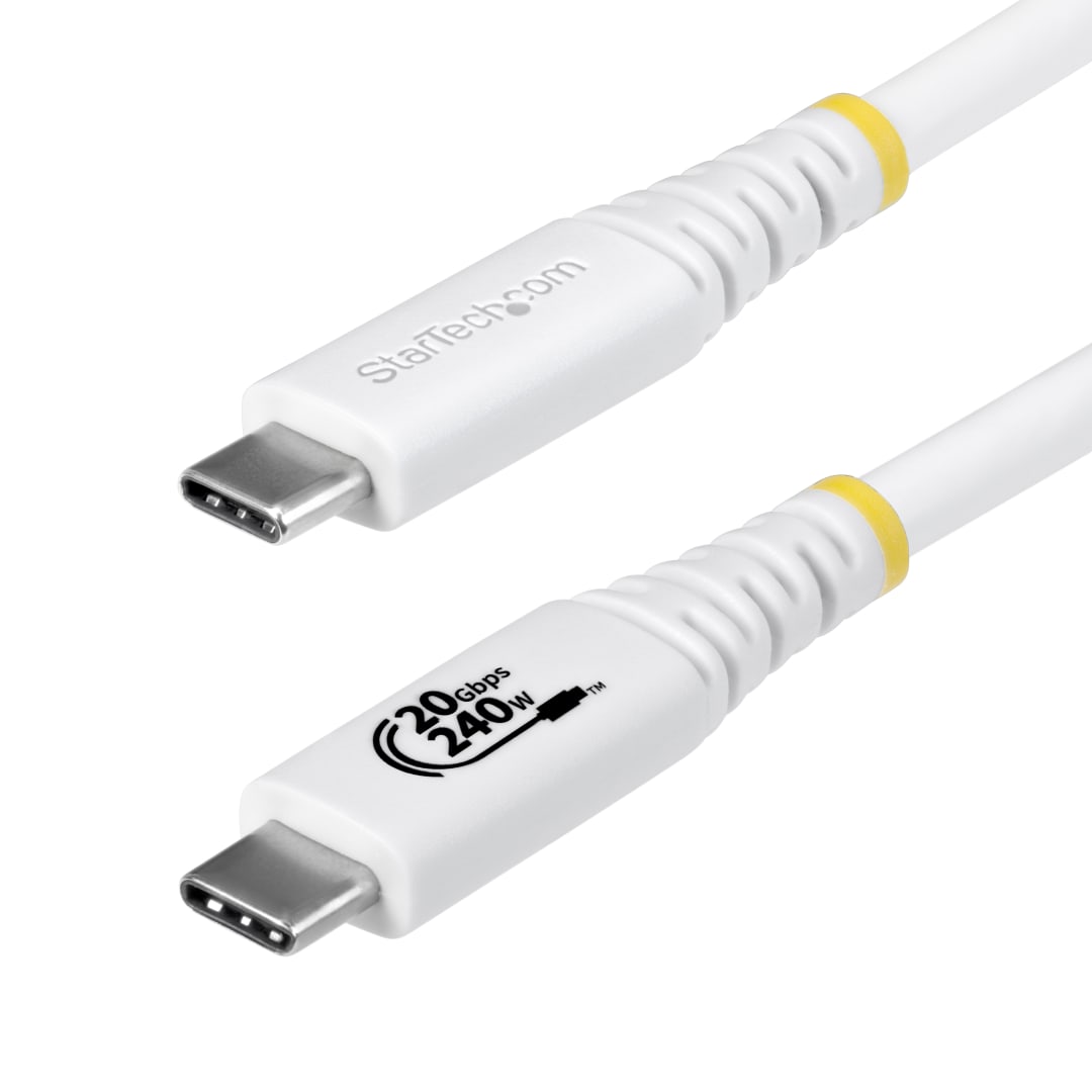 USB4 Gen2 20Gbps Twisted Pair Passive Cable, 2m - White