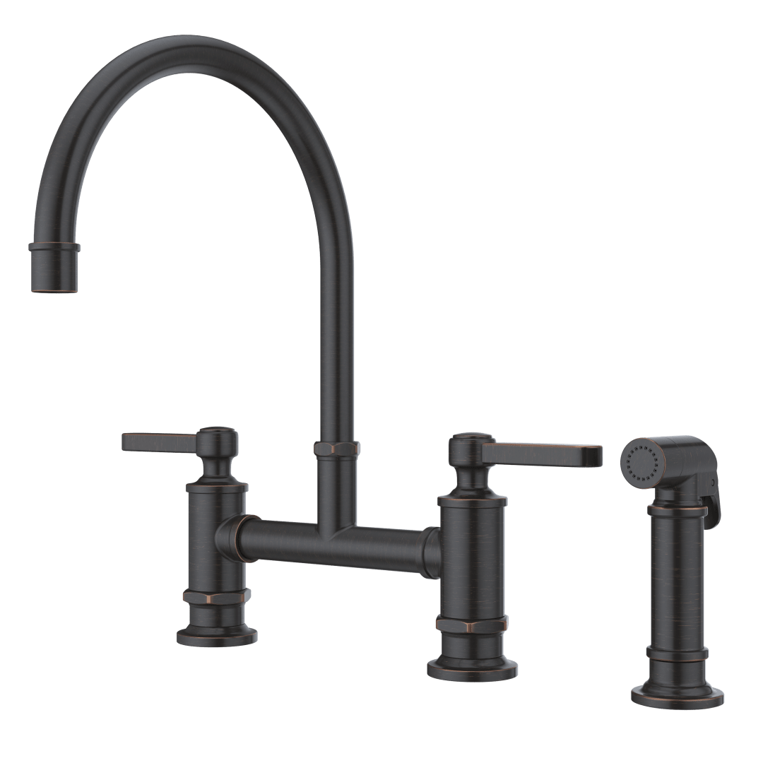 Port Haven 2-Handle Kitchen Faucet with Side Spray in Tuscan Bronze