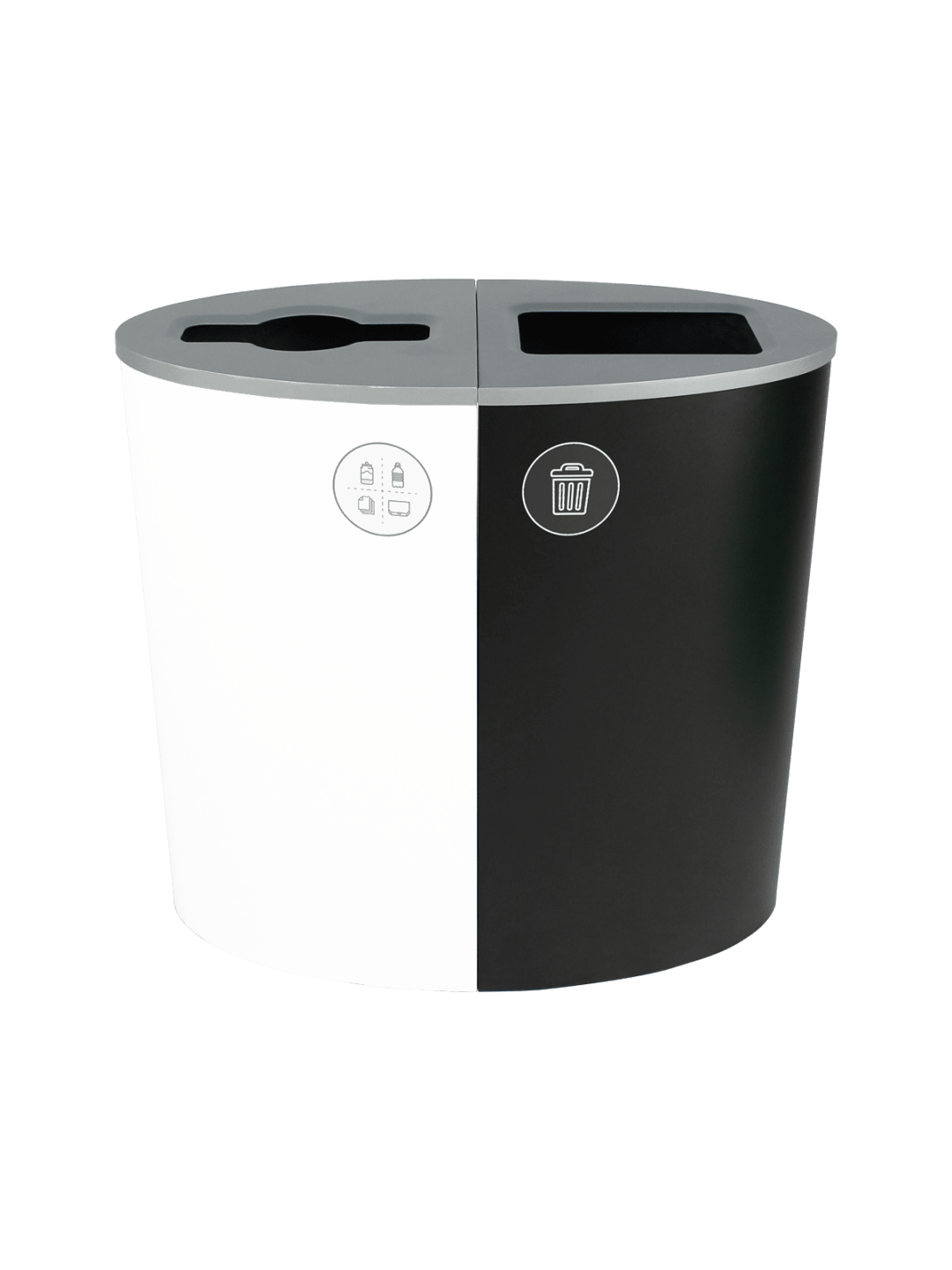  SPECTRUM - Double - Kit - Mixed Recyclables-Waste - Mixed-Full - White-Black