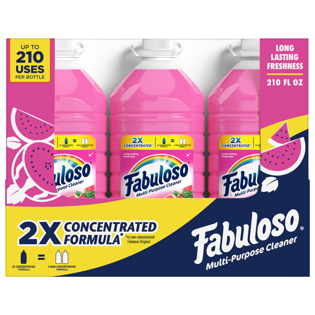 Fabuloso Multi-Purpose Cleaner & Floor Cleaner, 2X Concentrated Formula, Watermelon Scent, 210 fl oz