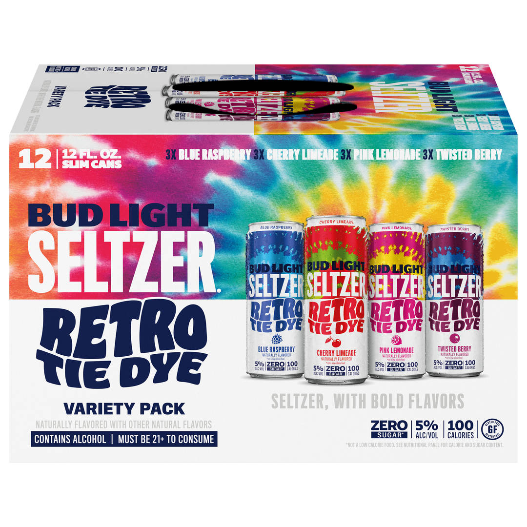 Bud Light Seltzer Retro Tie Dye Assorted Seltzer Variety Pack 12 - 12 fl oz Cans