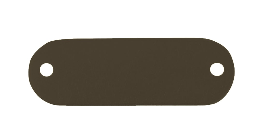 Tag-Rectangle with Rounded Ends 5/8" x 1-29/32" Anodized Aluminum Black 5 Pack