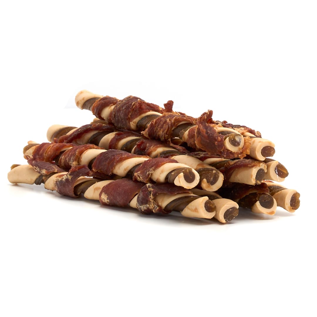 Treatly IncrediChews Twist Stick with Duck Meat Wrap Dog Chew Treats, 10 Pack
