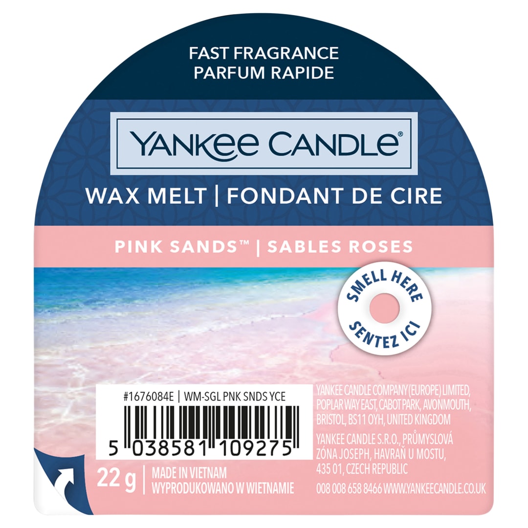 Yankee Candle Cera fundida | Pink Sands | Hasta 8 horas de fragancia | 1 unidad