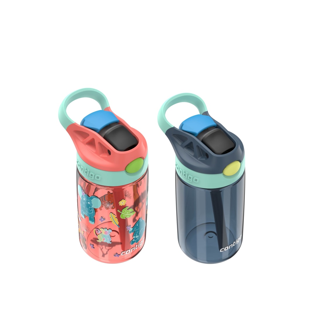 Contigo® Kids Water Bottle with Redesigned AUTOSPOUT® Straw, 14oz, 2-Pack