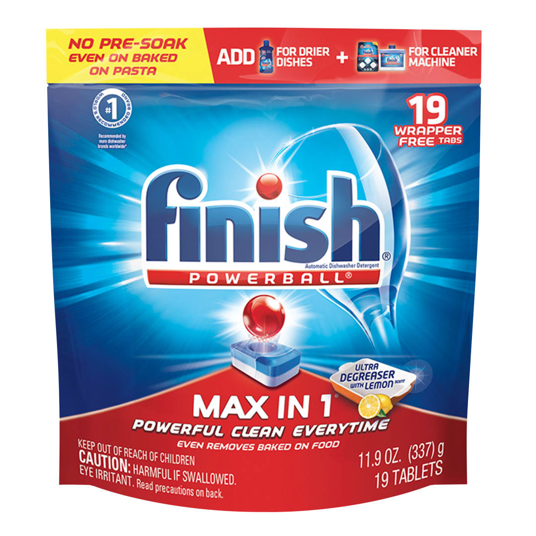 FINISH® POWERBALL® - Max in 1® Ultra-Degreaser with Lemon 6/19 ct.