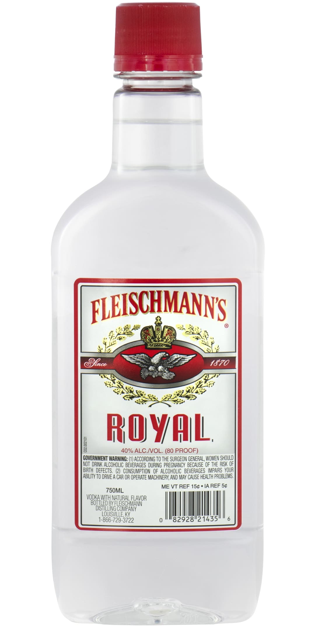Fleischmann's Royal Vodka 750ml Traveler Bottle 80 Proof