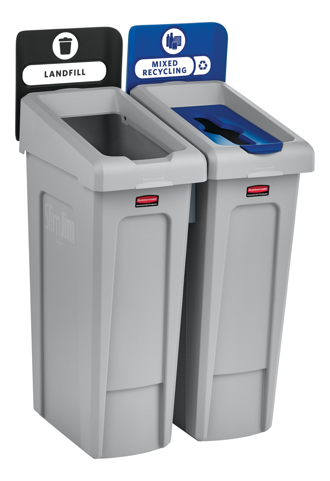 Rubbermaid Commercial Products SLIM JIM 23 Gallon 2-Stream Landfill/ Mixed Recycling Station
