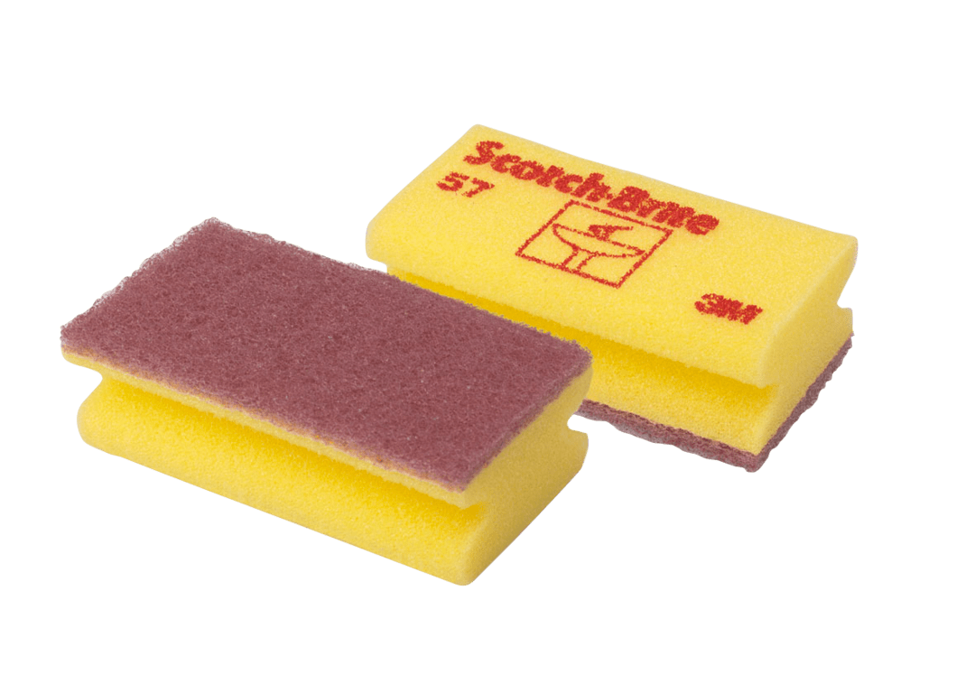 3M™ Scotch-Brite™ Schwamm 57, Gelb / Braun, 70 mm x 130 mm, 10 x 10 Stück / Karton