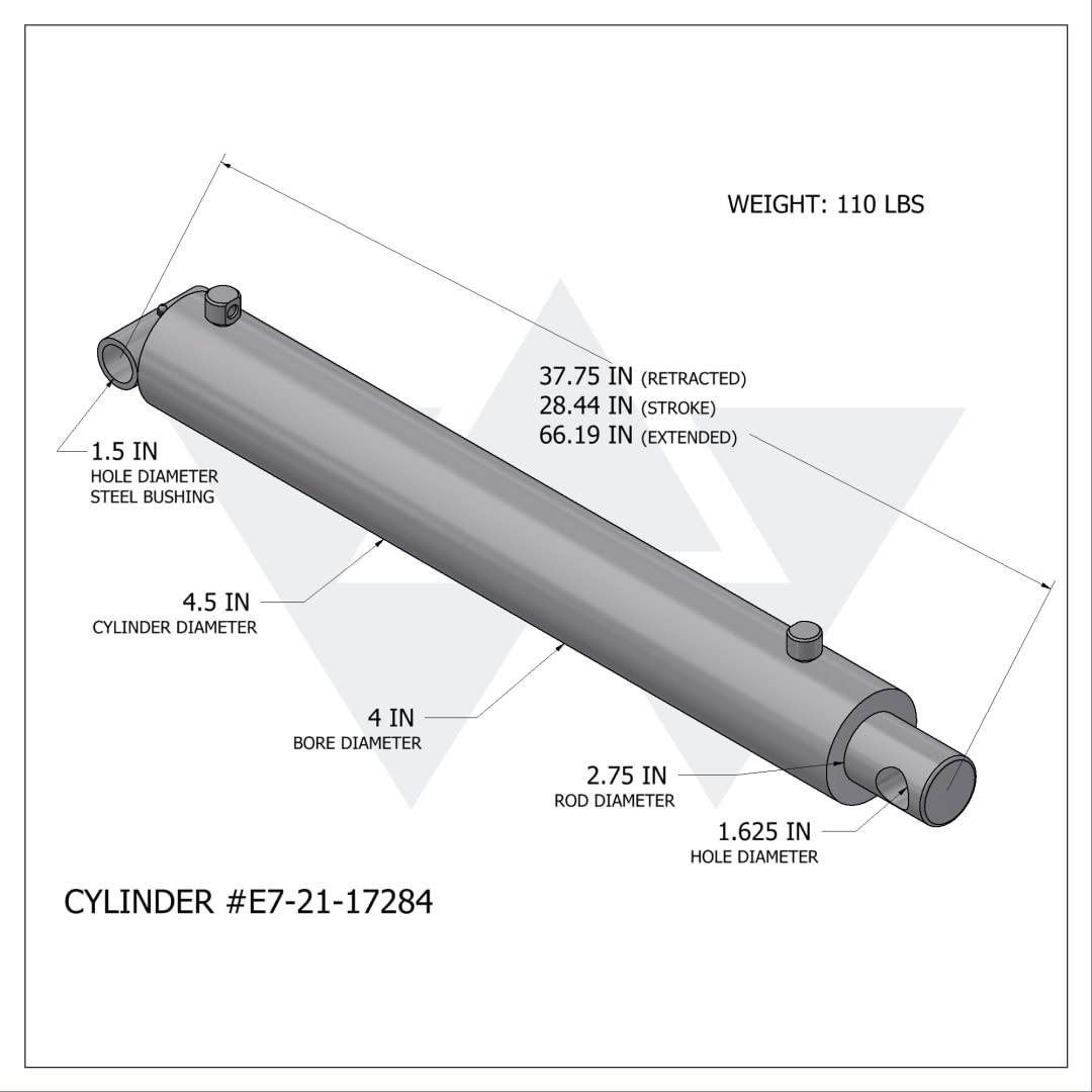 Wastebuilt® Replacement for E-Z Pack Sweep Cylinder (4" X 2.75" X 28.44")