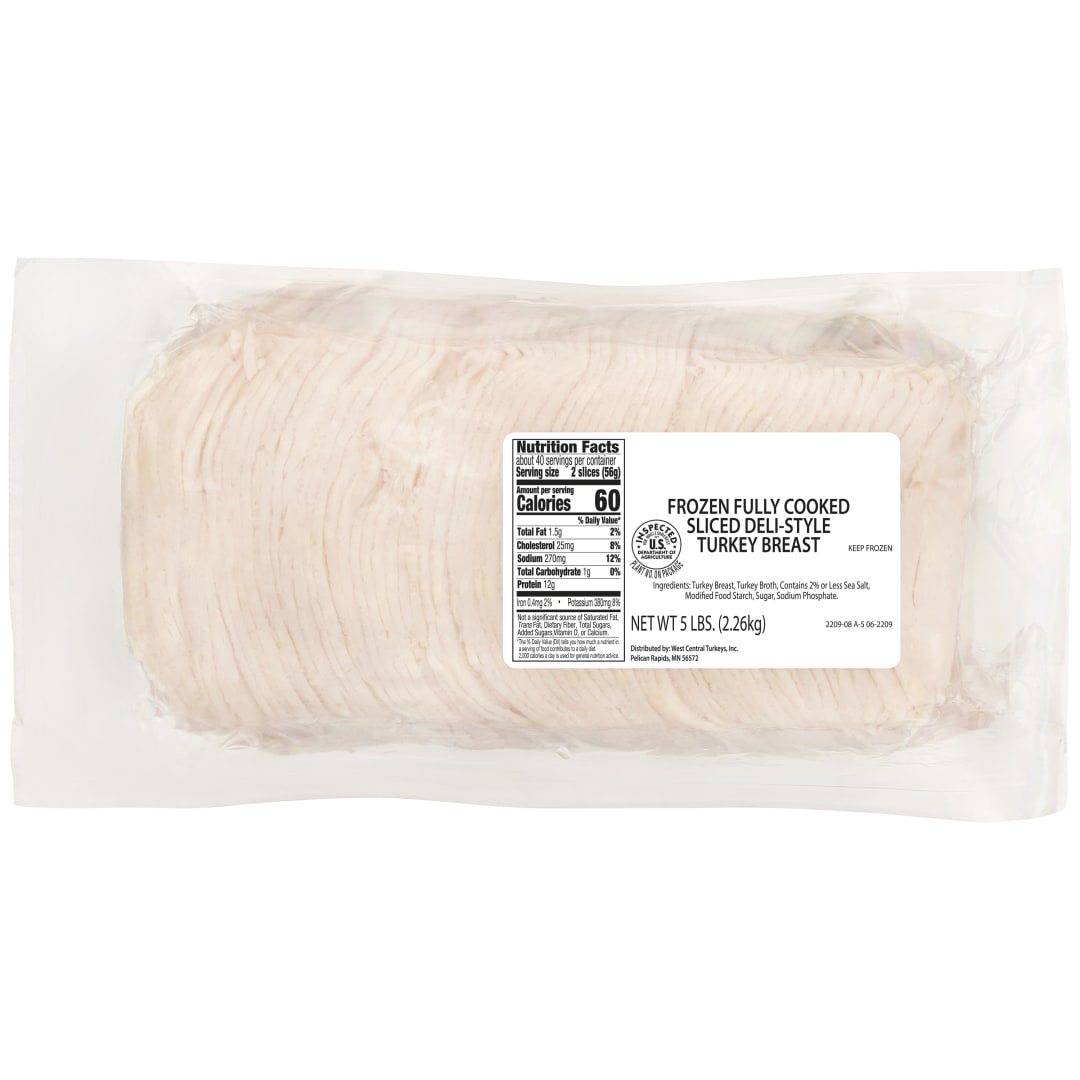 111900 USDA SLICED DELI STYLE TURKEY BREAST OVEN ROASTED FULLY COOKED