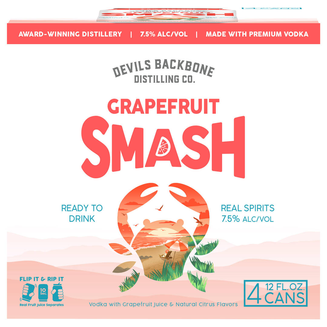 Devils Backbone Distilling Company Grapefruit Smash 7.5%, 4PK 12oz Can