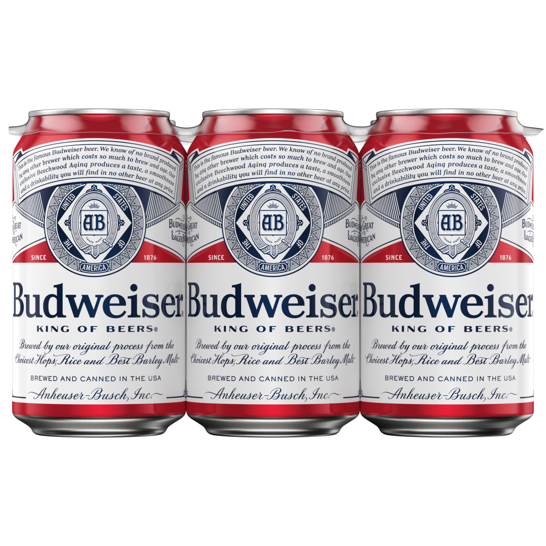 Budweiser American Lager Beer 6 Pack, 12 fl oz Cans