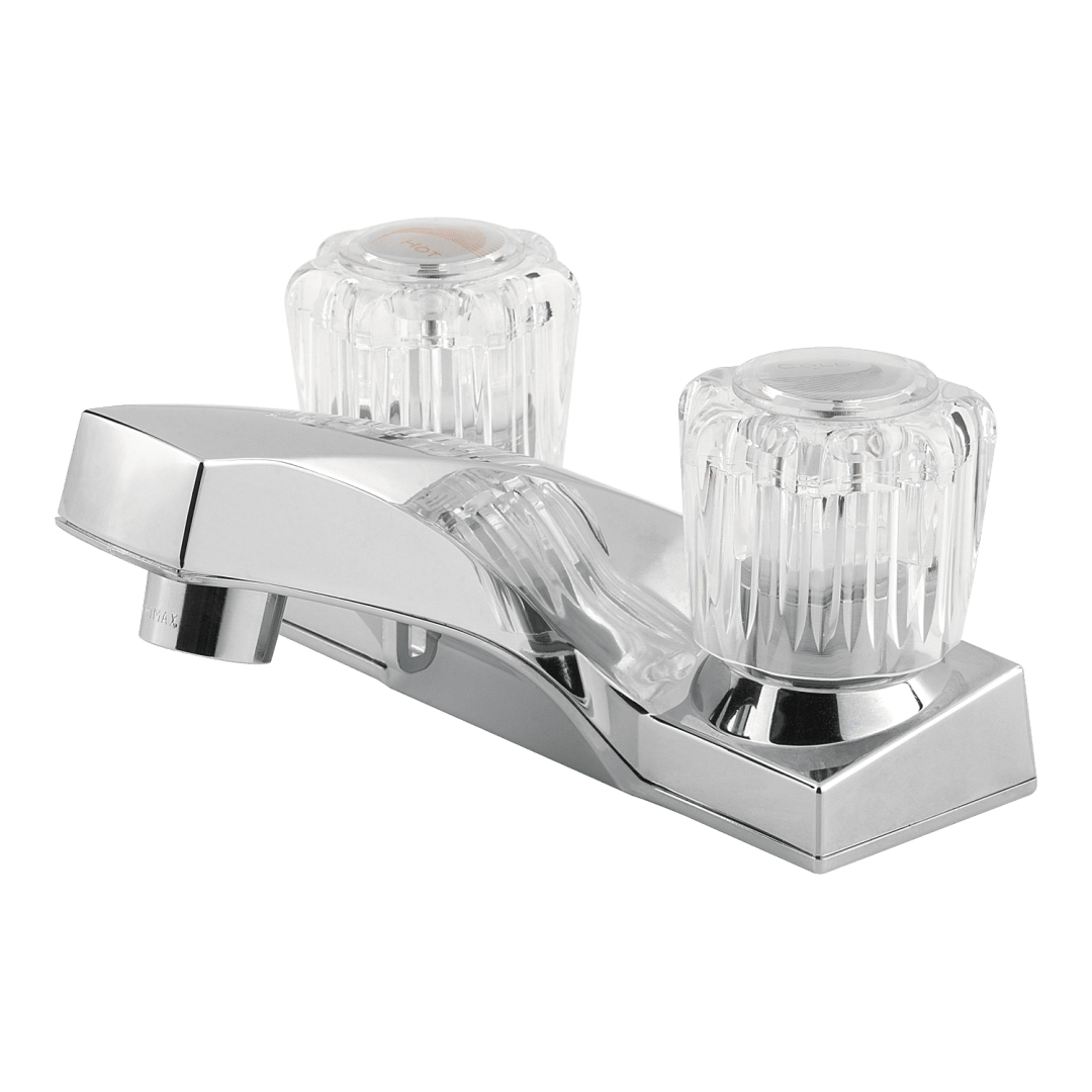 Pfirst Series 2-Handle 4" Centerset Bathroom Faucet with Acrylic Handles in Polished Chrome