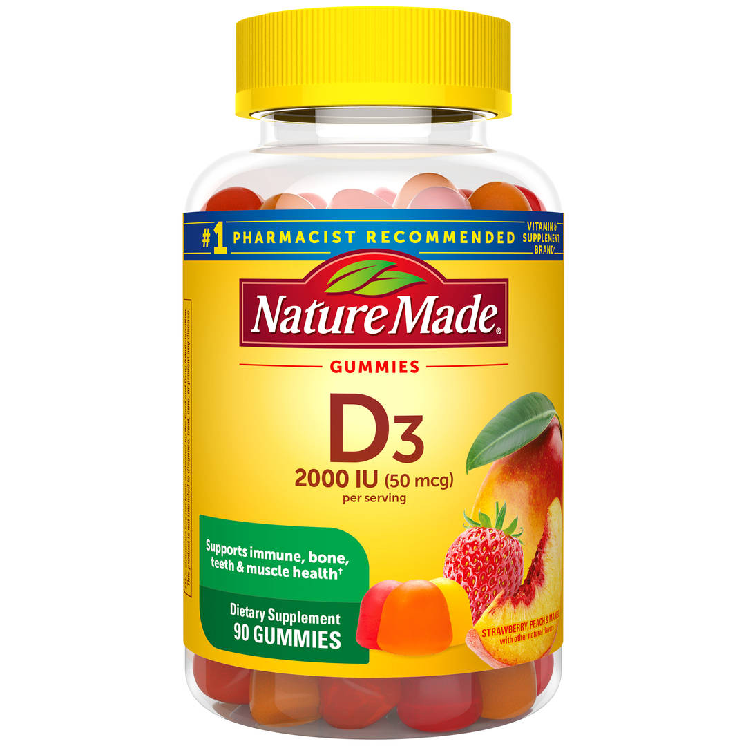 Nature Made Vitamin D3 2000 IU (50 mcg) per serving Gummies, 90 Count