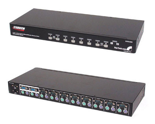 2 Console Shared Access 8 Port Starview KVM Switch with OSD