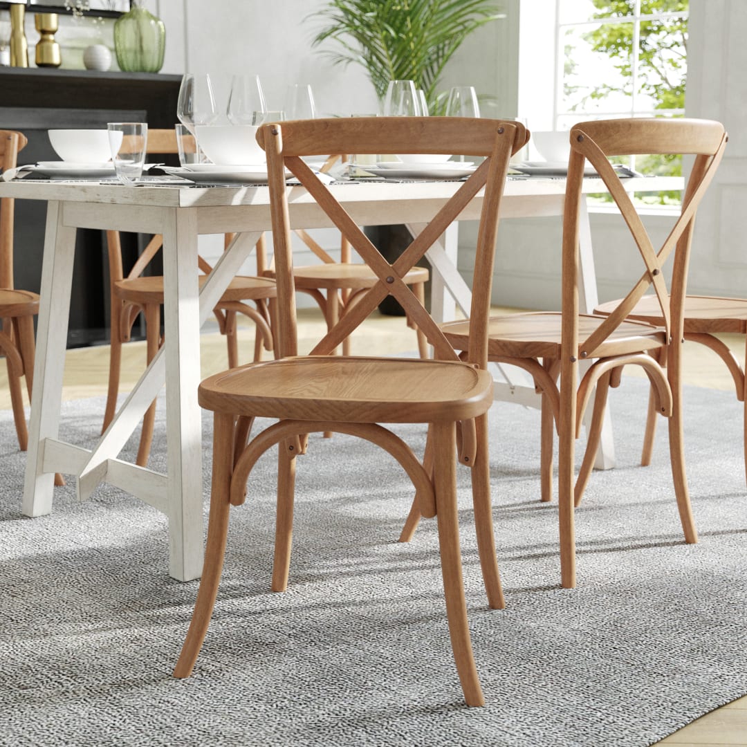 Advantage Hand Stained Light Brown X-Back Chair