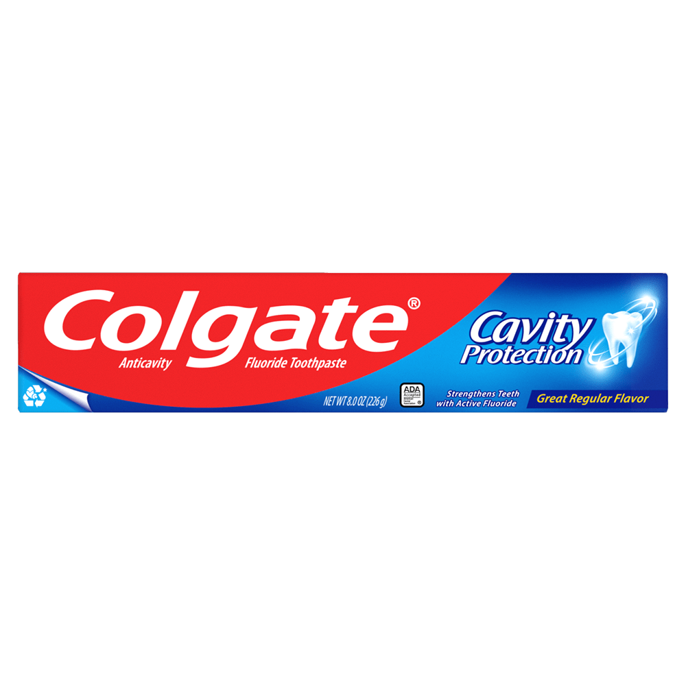 Colgate Cavity Protection Toothpaste with Fluoride, Great Regular Flavor - 8.0 Ounce