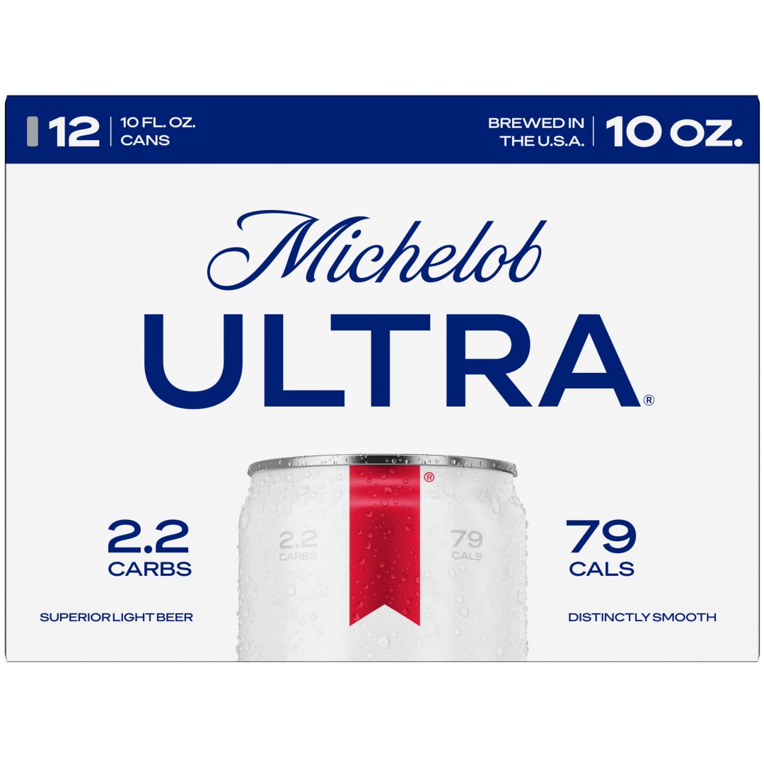 Michelob ULTRA Superior Light American Lager Beer 12 Pack, 10 fl oz Cans