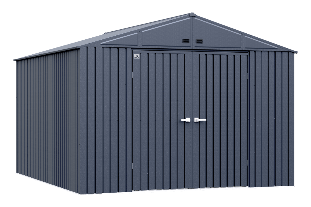 Arrow Elite Steel Storage Shed, 10x12, Anthracite