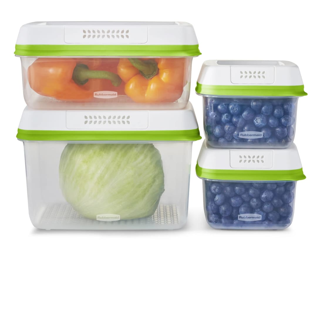 Rubbermaid® FreshWorks Produce Saver, Medium and Large Storage Containers, 8 Piece Set