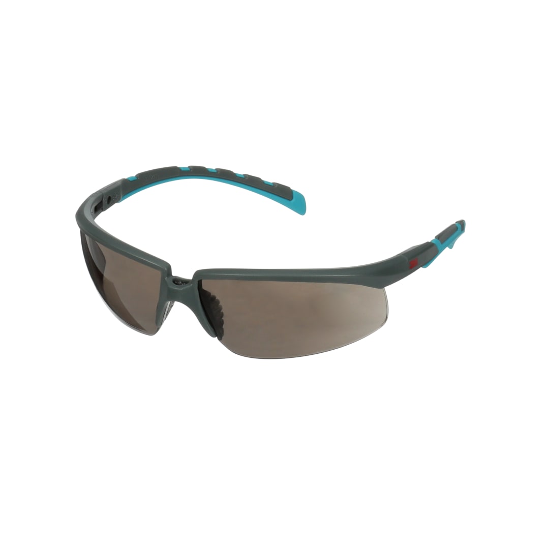 3M™ Solus™ 2000 Serisi, S2002SGAF-BGR, Gri/Mavi-Yeşil Saplar, Scotchgard™ Buğu Önleyici Kaplama, Gri AF-AS lens, 20/Kutu