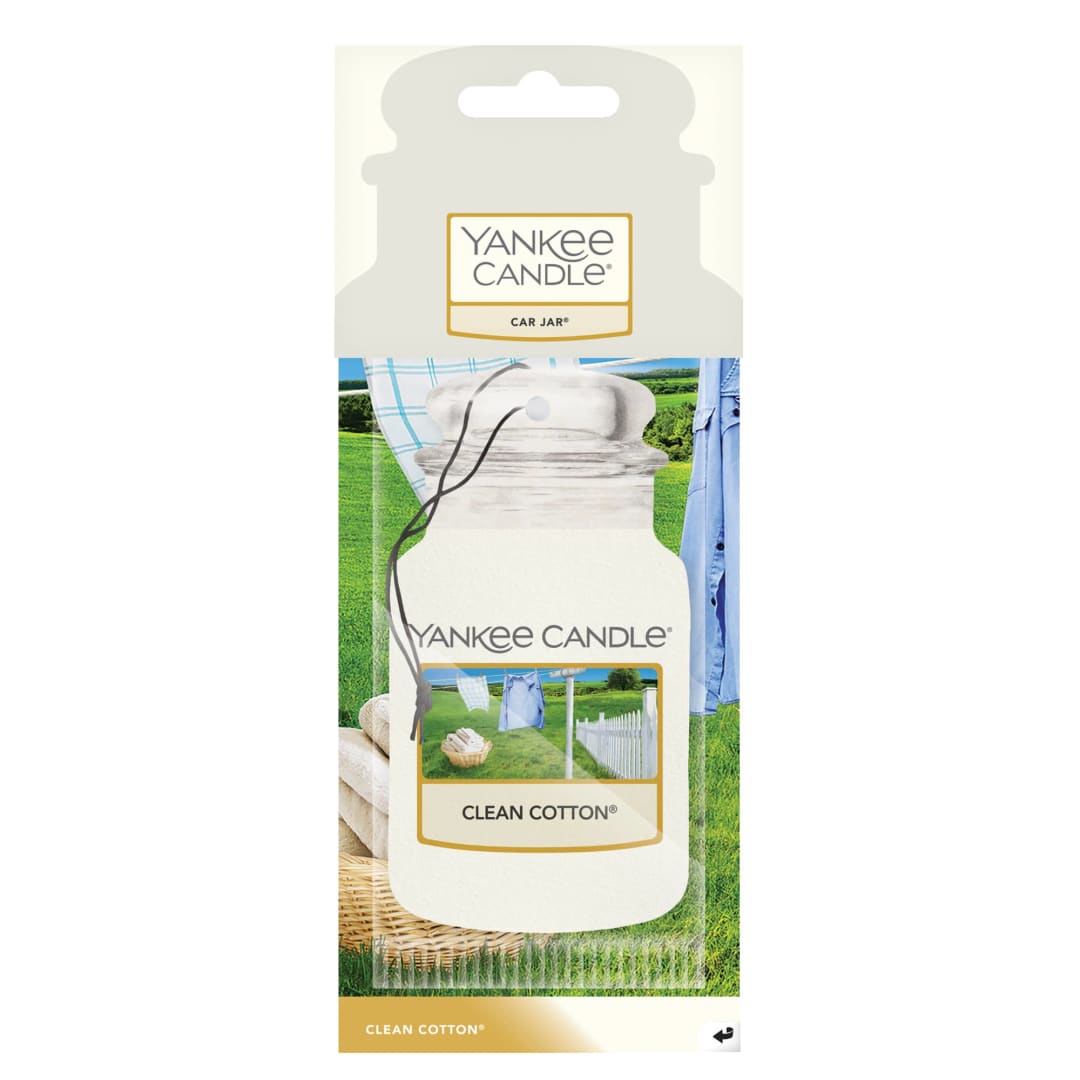 Yankee Candle® Car Jar Scented Air Freshener | Clean Cotton | Lasts up to 4 Weeks | 1 Count
