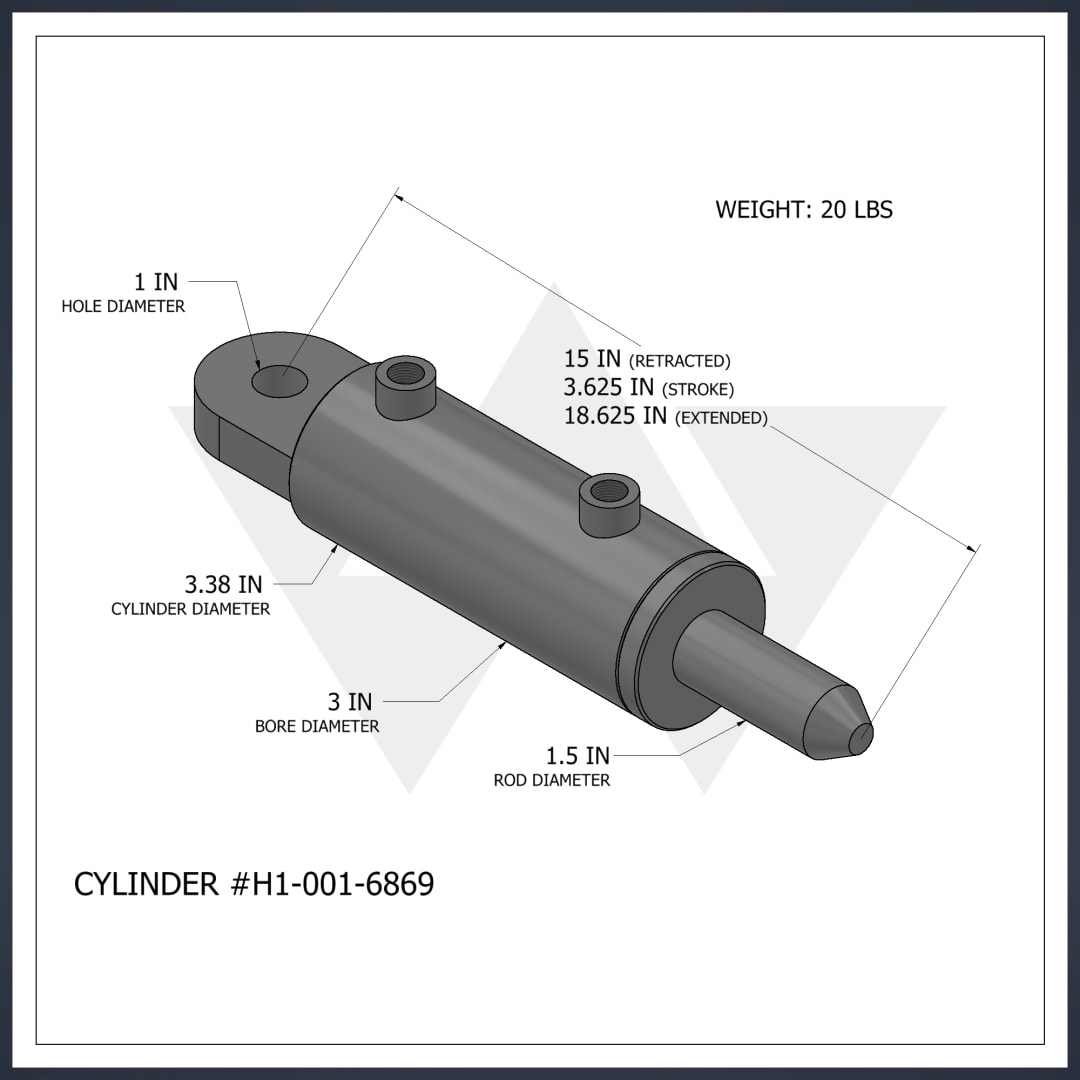 Wastebuilt® Replacement for Heil Tailgate Lock Cylinder (3" X 1.5" X 3.625"