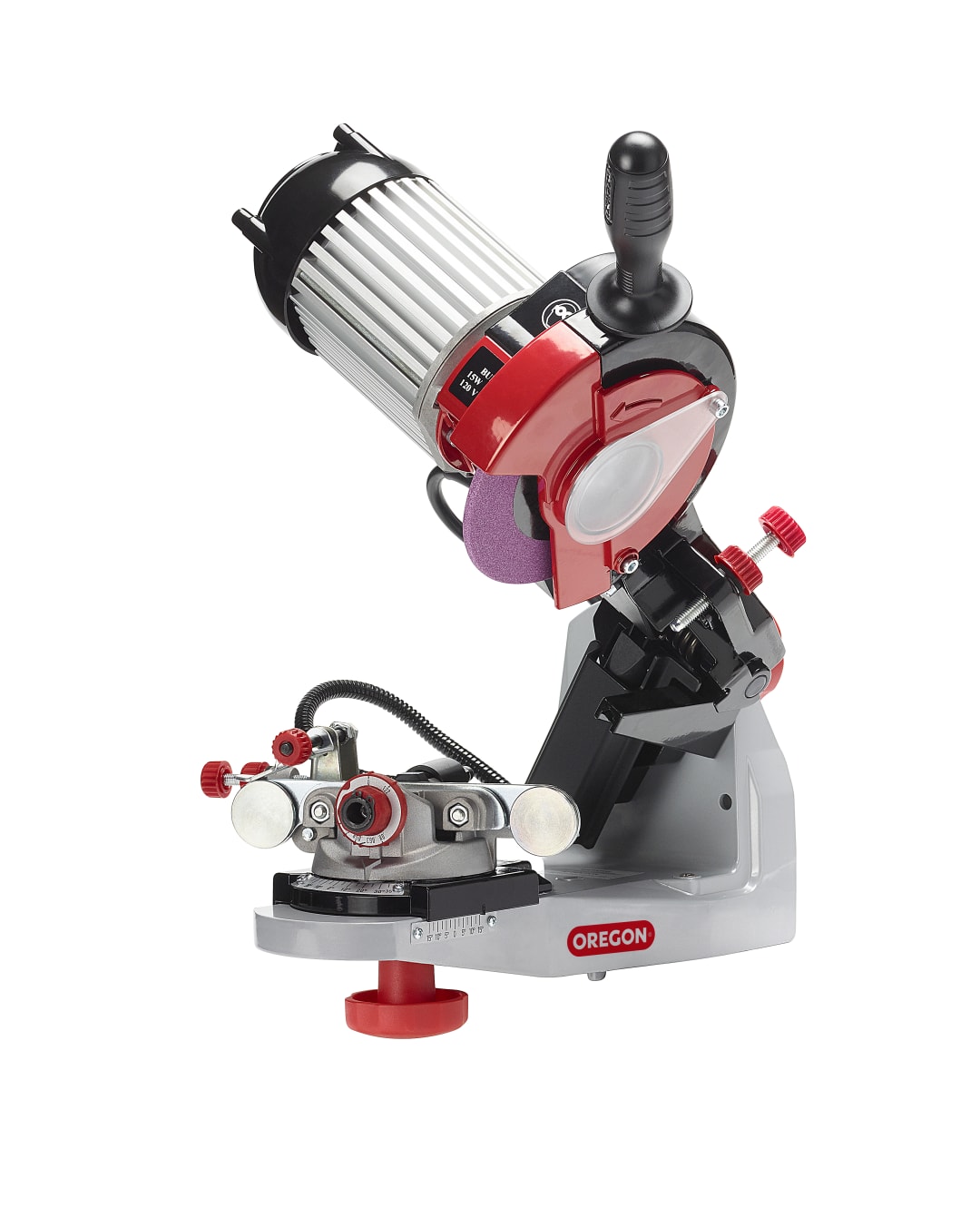 Oregon Professional 120-Volt Bench Grinder with Hydraulic Clamping, Universal Saw Chain Sharpener, for All Chainsaw Chains (620-120)
