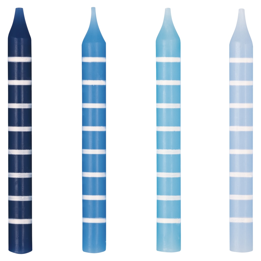 Blue Stripe Assorted 3" Birthday Candles, 12ct