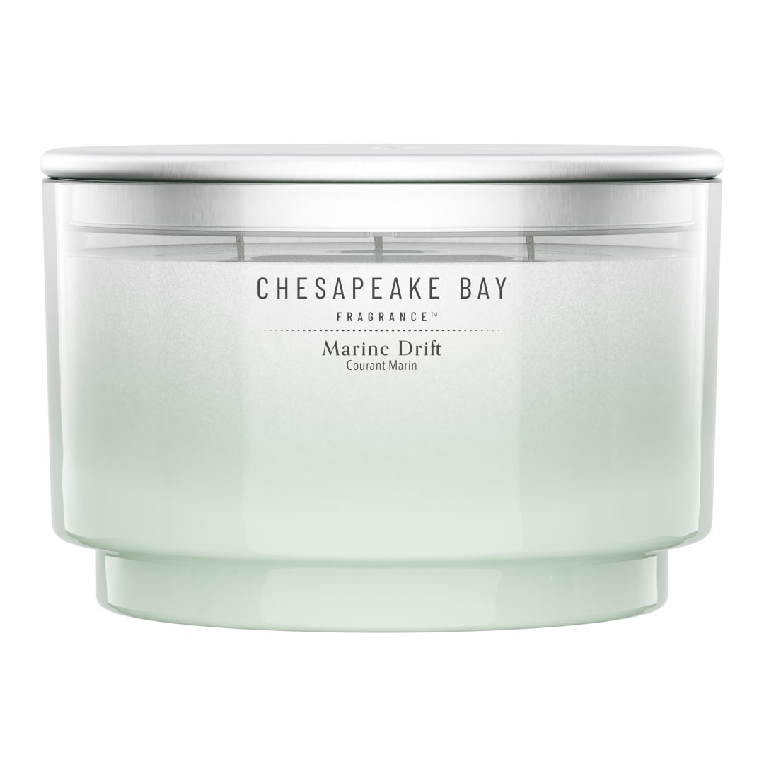 Chesapeake Bay Vela perfumada | Vela de 3 mechas | Marine Drift | Regalos perfectos para mujeres