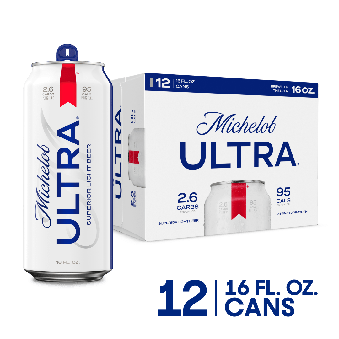 Michelob ULTRA Superior Light American Lager Beer 12 Pack, 16 fl oz Cans