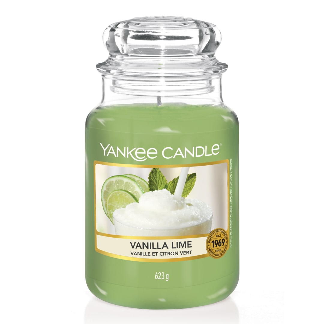Yankee Candle Vela aromática en tarro grande de Vanilla Lime | Velas de larga duración: hasta 150 h | Regalos perfectos para mujeres