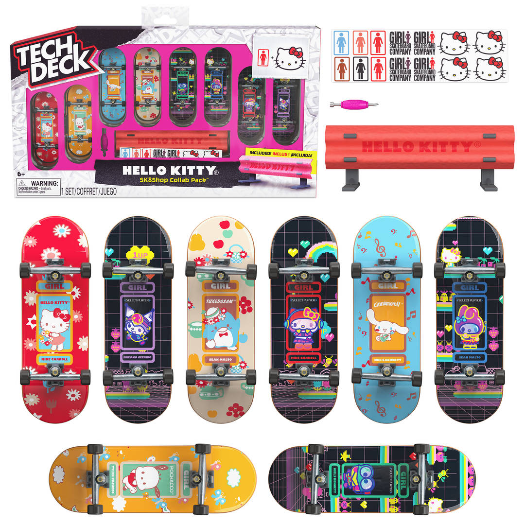 Tech Deck Hello Kitty Sk8shop Collab Pack Customizable Fingerboards Set