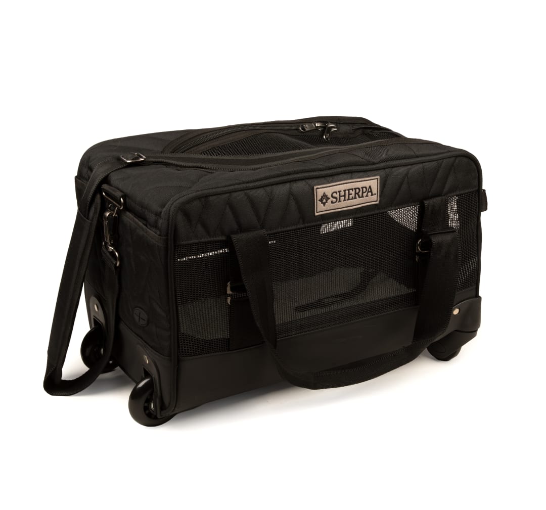 Sherpa On Wheels Rolling Pet Carrier for Dogs and Cats, Medium, Guaranteed On-Board, 18 x 11 x 11 In, Fits Under Airplane Seat