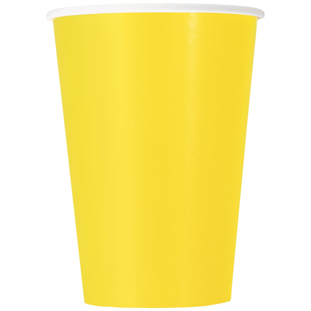 Neon Yellow Solid 12oz Paper Cups, 10ct