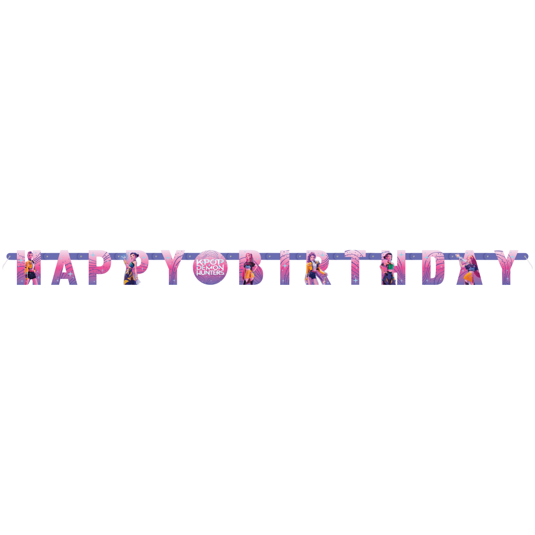 KPop Demon Hunters "Happy Birthday" 6 ft Jointed Banner