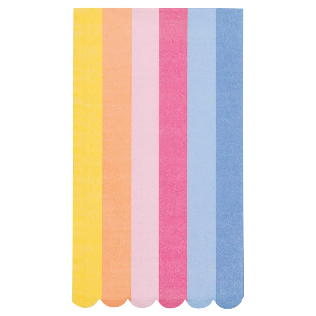 Spring Garden Striped Scalloped Guest Towels, 16ct