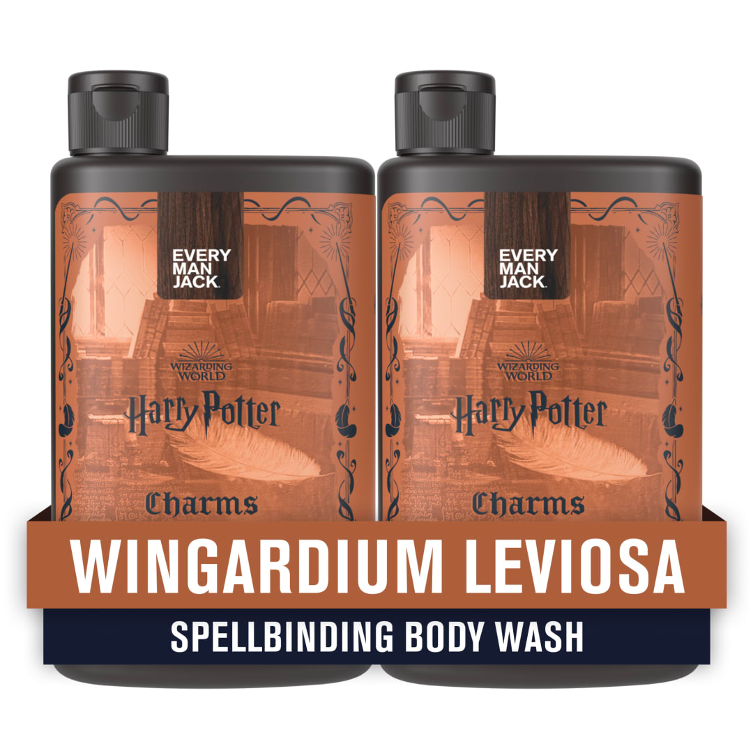Every Man Jack Harry Potter Collectors Body Wash - Hogwarts Inspired Scents & Clean Ingredients - Charms - Wingardium Leviosa Scent -  13.5 oz (Pack of 2)