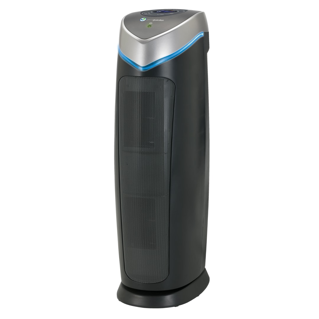 GermGuardian 22" Tower Air Purifier with HEPA Pure Filter and UV-C Light, for Rooms up to 743 Sq. Ft, Gray