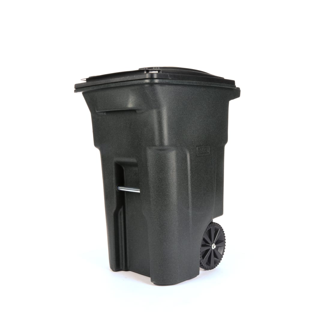 64 Gal. Trash Can with Sunburst Wheels and Lid