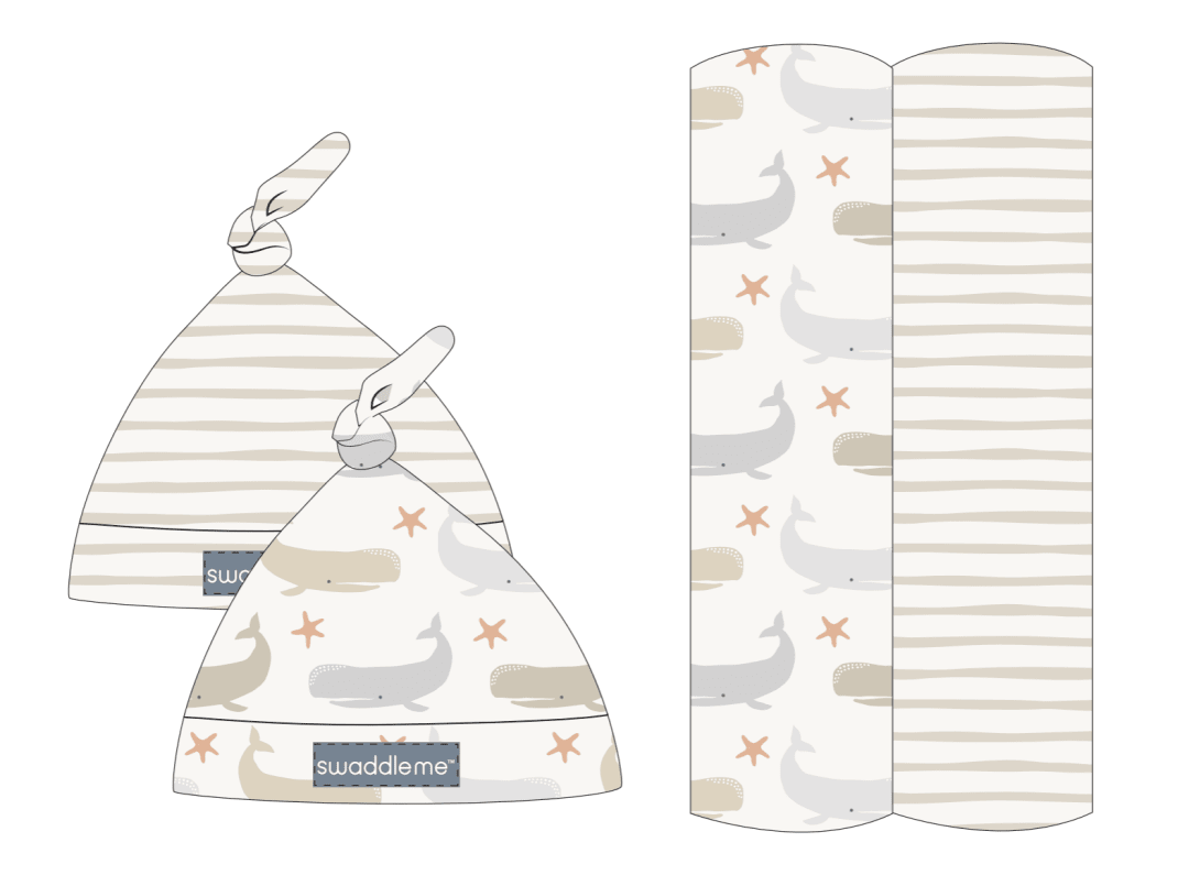 SwaddleMe™ by Ingenuity™ First Moments Collection™ Muslin Blanket & Hat Giftpack