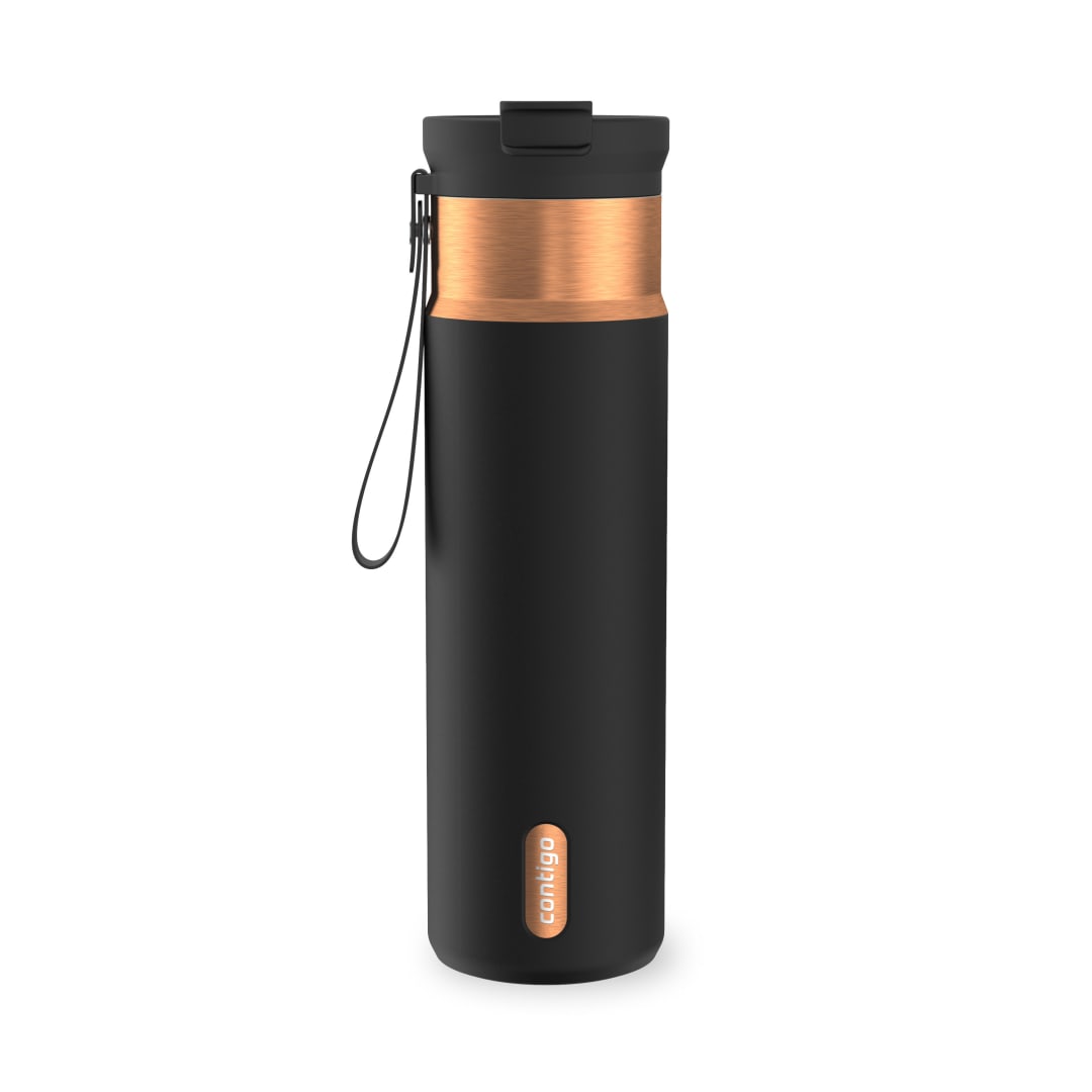 Contigo DualSip Insulated Stainless Steel Water Bottle with 2-Way Lid and Carrying Strap, 24 oz (710 ml)