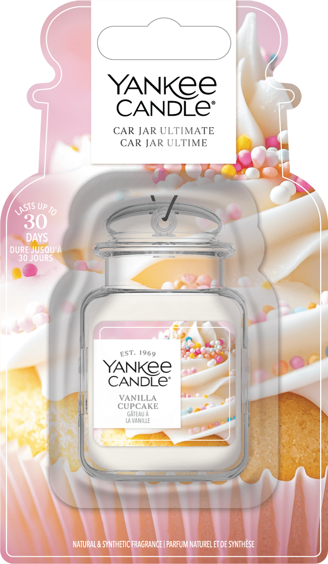 Yankee Candle | Car Jar | Vainilla Cupcake | Para coches y espacios pequeños en casa | Hasta 30 días