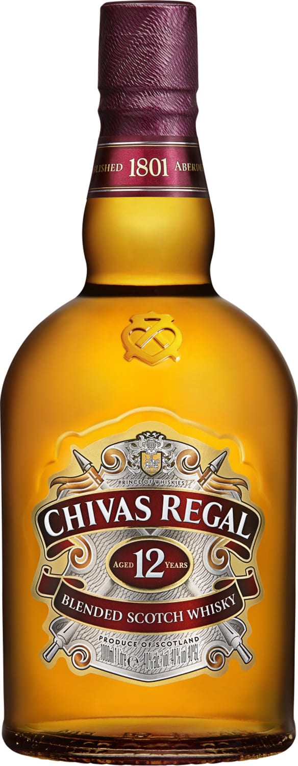 Chivas Regal 12 Year Old Blended Scotch Whisky, 1 L Bottle, 80 Proof
