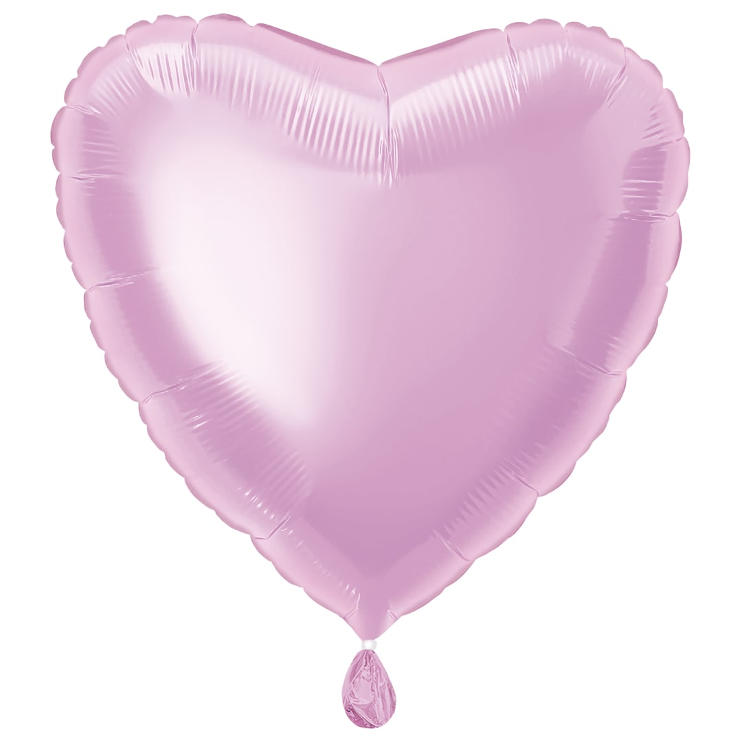 Pastel Pink Solid Heart Foil Balloon 18", Bulk