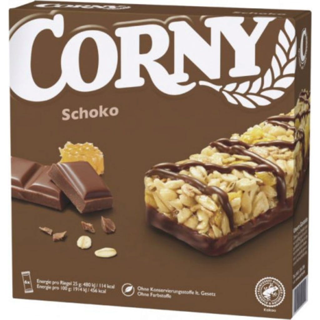 Corny Classic Chocolate Granola Bar – Mess-Free Energy for Summer Road Trips &amp; Day Camps, 6 Pack
