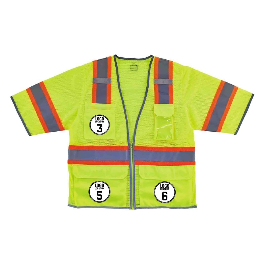 GloWear 8346Z Two-Tone Surveyor Vest - Type R, Class 3, Zipper