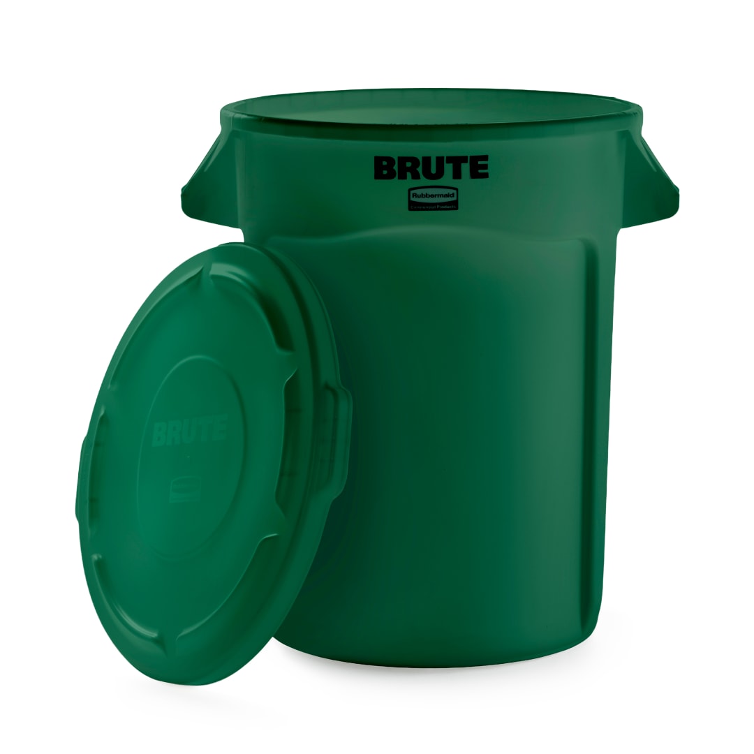 Rubbermaid Commercial Products 32 Gallon BRUTE Trash Can with Drain Holes