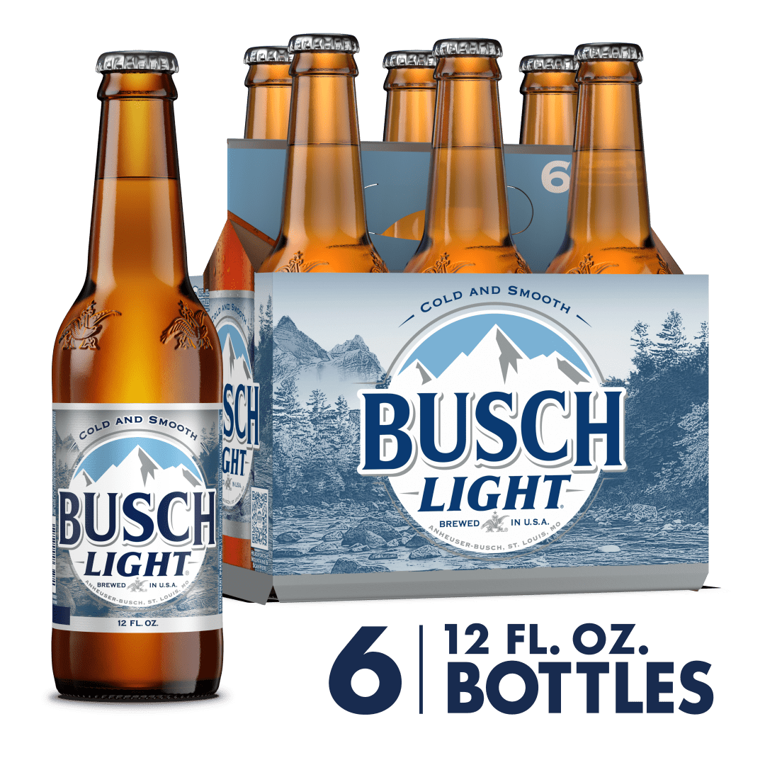 Busch Light Beer 6 - 12 fl oz Bottles